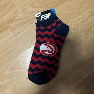 Brand New Atlanta Hawks For Bare Feet Red and Navy Blue Ankle Socks